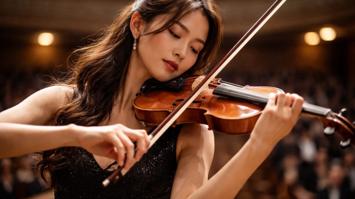 バイオリンを演奏する女性